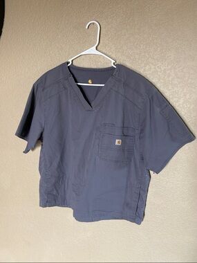 Carhartt Women's Short-Sleeve Work Scrub Top in Slate